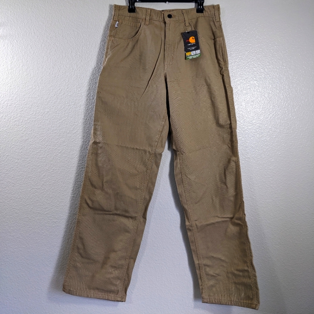 Carhartt Loose Fit Flame-Resistant Canvas Pant, 34X32, Golden Khaki, NWT